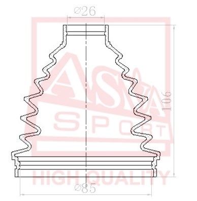 Пыльник ШРУС комплект без смазки ASVA ASBTN16B