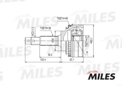 ШРУС наружный Miles GA20471