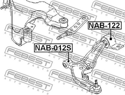 Сайлентблок переднего рычага задний без кронштейна FEBEST NAB122