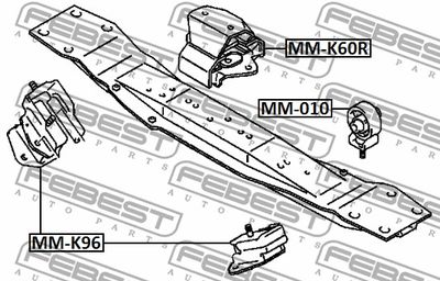 Подушка коробки скоростей FEBEST MMK60R