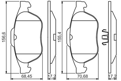 Комплект колодок для дискового тормоза BOSCH 0986495264