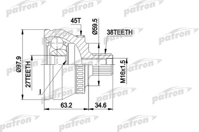 ШРУС наружный PATRON PCV1267