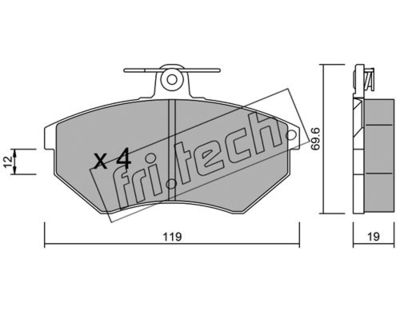 Комплект колодок для дискового тормоза TRUSTING 0522
