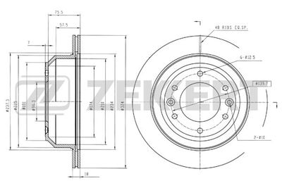Диск тормозной задний Zekkert BS5486