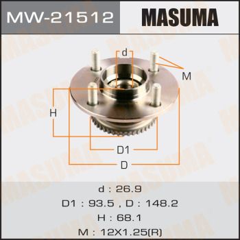 Ступица колеса в сборе задняя Masuma MW21512