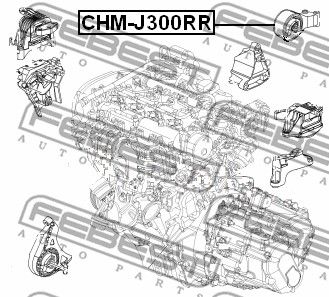 Подушка двигателя задняя FEBEST CHMJ300RR
