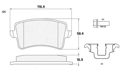 Колодки тормозные задние Miles E410269