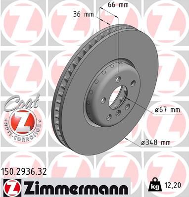 Диск тормозной ZIMMERMANN 150293632