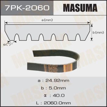 Ремень поликлиновой Masuma 7PK2060