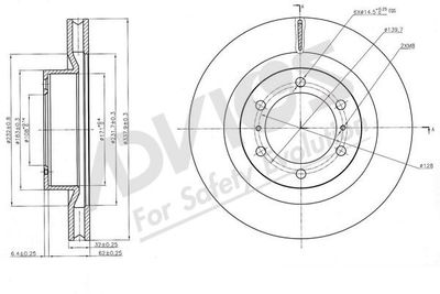 Диск тормозной передний ADVICS A6F159B