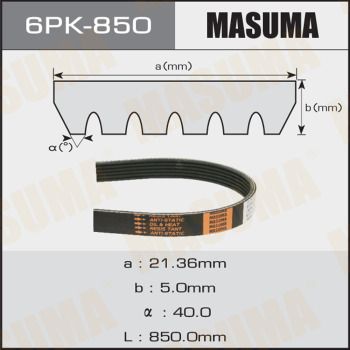 Ремень ручейковый Masuma 6PK850
