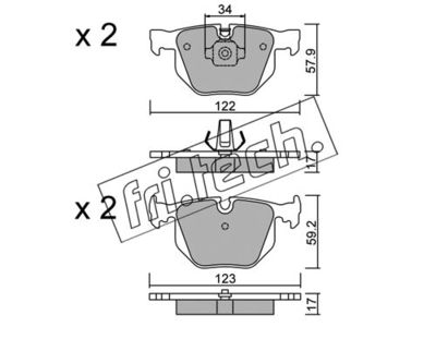 Комплект колодок для дискового тормоза TRUSTING 5770