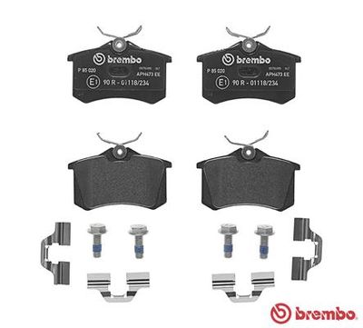 Колодки тормозные дисковые задние BREMBO P85020