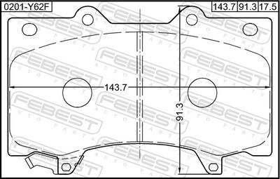 Колодки тормозные передние FEBEST 0201Y62F