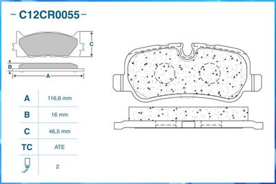 Колодки тормозные задние CWORKS C12CR0055