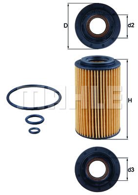 Фильтр масляный MAHLE OX1537D1
