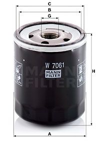 Фильтр масляный MANN-FILTER W7061