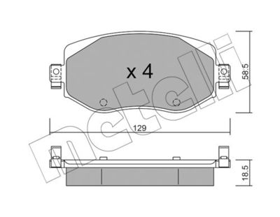 Комплект колодок для дискового тормоза METELLI 2211100