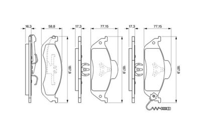 Комплект колодок для дискового тормоза BOSCH 0986424611
