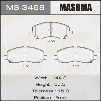 Колодки тормозные дисковые Masuma MS3469