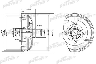 Барабан тормозной задний PATRON PDR1115