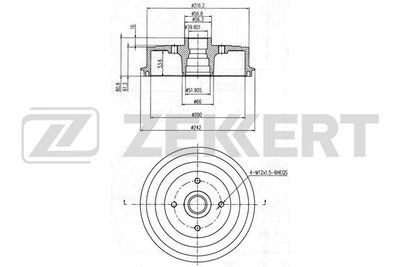 Барабан тормозной задний Zekkert BS5412