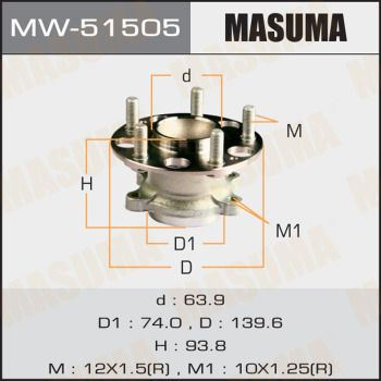 Ступица колеса с интегрированным подшипником Masuma MW51505