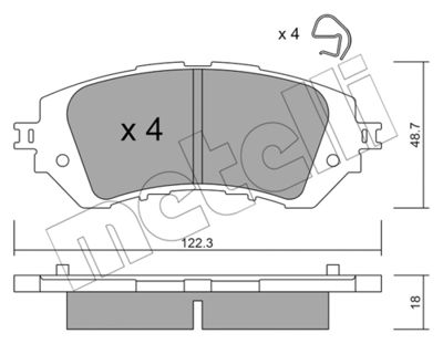 Комплект колодок для дискового тормоза METELLI 2212190