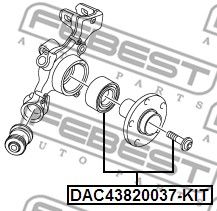 Подшипник ступицы задней FEBEST DAC43820037KIT