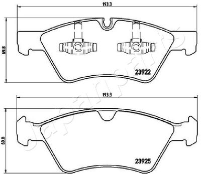 Колодки тормозные дисковые JAPANPARTS PA0528AF
