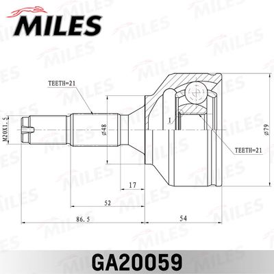 ШРУС наружный Miles GA20059