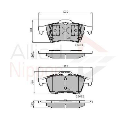 Колодки тормозные задние ALLIED NIPPON ADB0946