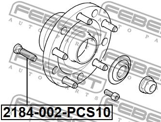 Шпилька колесная FEBEST 2184002PCS10