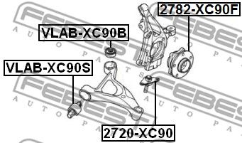 Сайлентблок рычага переднего FEBEST VLABXC90S