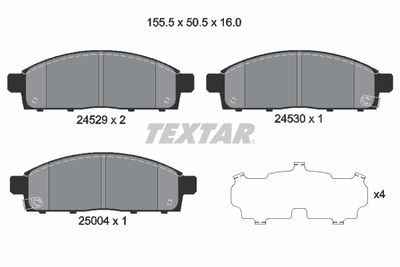 Комплект колодок для дискового тормоза TEXTAR 2452901