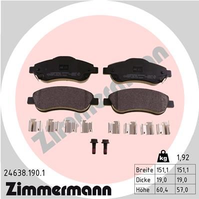 Колодки тормозные дисковые передние ZIMMERMANN 246381901