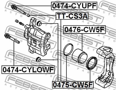 Ремкомплект суппорта переднего FEBEST 0475CW5F