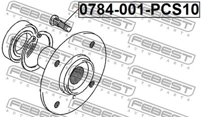 Шпилька колесная FEBEST 0784001PCS10
