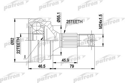 ШРУС наружный комплект PATRON PCV1015