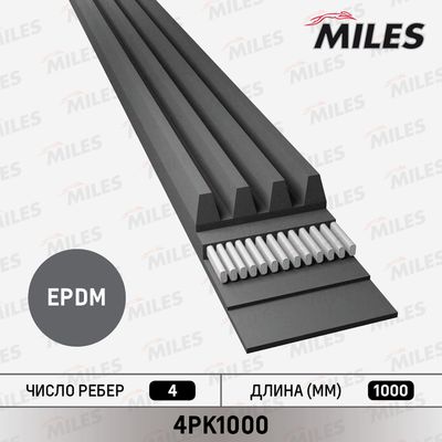 Ремень поликлиновой Miles 4PK1000