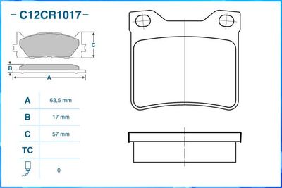 Колодки тормозные задние CWORKS C12CR1017