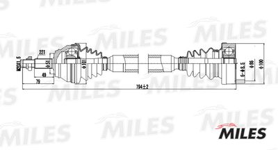 Привод в сборе правый Miles GC02129