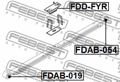Сайлентблок рессоры задней FEBEST FDAB019