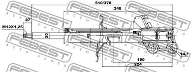 Амортизатор передний левый FEBEST 02666608FL