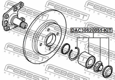 Подшипник ступицы задней FEBEST DAC30620051KIT