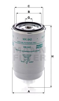 Фильтр топливный MANN-FILTER WK842