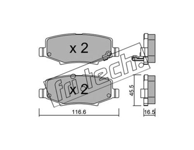 Комплект колодок для дискового тормоза TRUSTING 8800