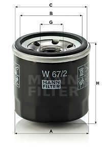 Фильтр масляный MANN-FILTER W672