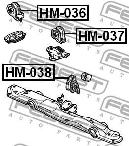 Подушка двигателя передняя FEBEST HM038