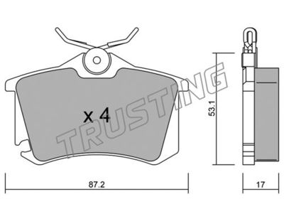 Комплект колодок для дискового тормоза TRUSTING 1025